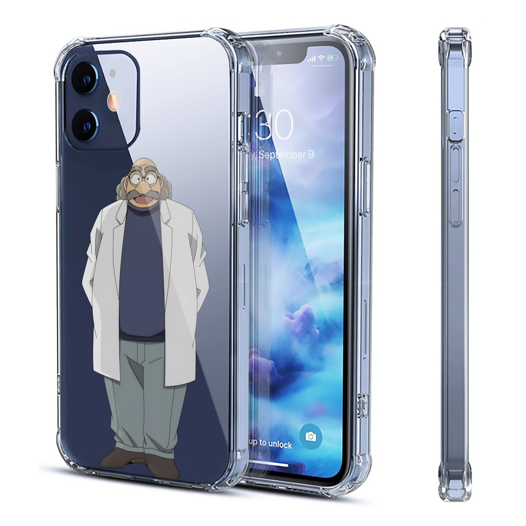 （画像用） 名探偵コナン あがさ ひろし Detective Conan Agasa Hiroshi 【iPhone 12シリーズ対応】透明スマホケース（クリアソフトケース）